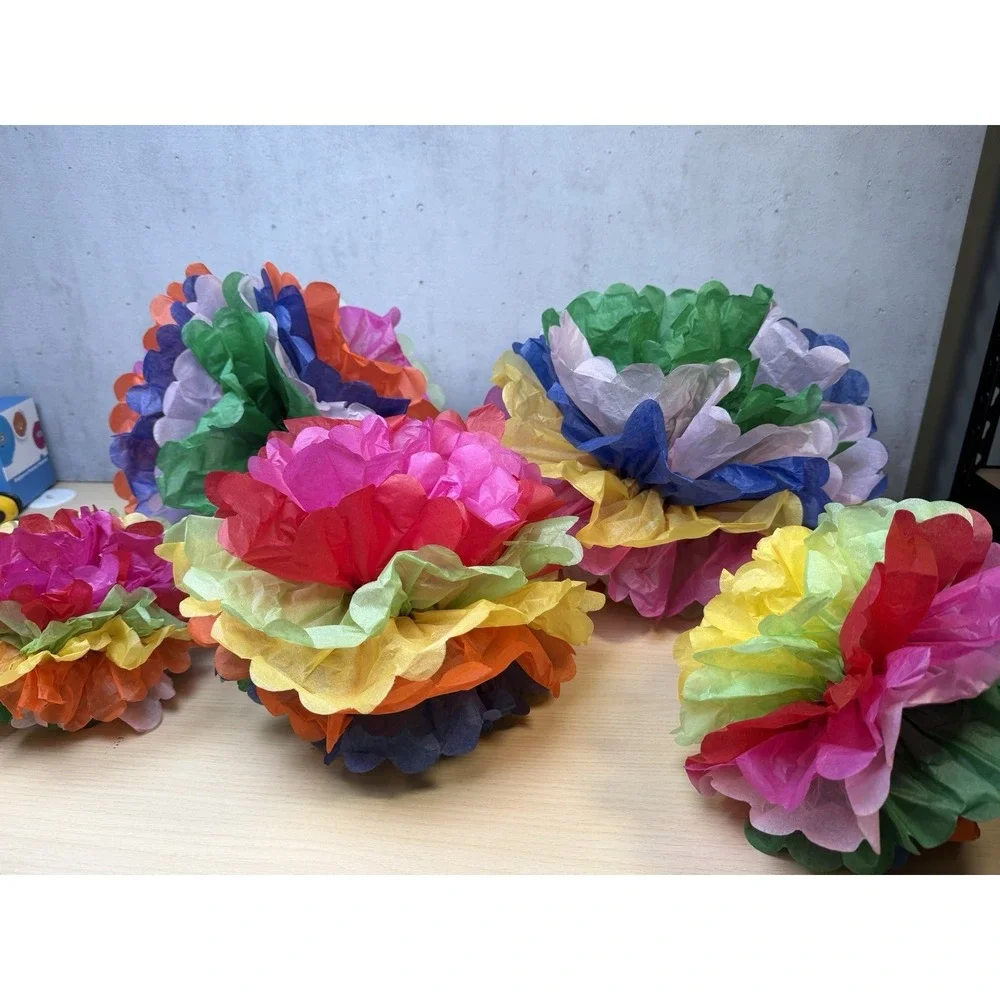 Colorful Fiesta Paper Tissue Pom‎ Poms 20 Pieces Cinco de Mayo Party Decorations